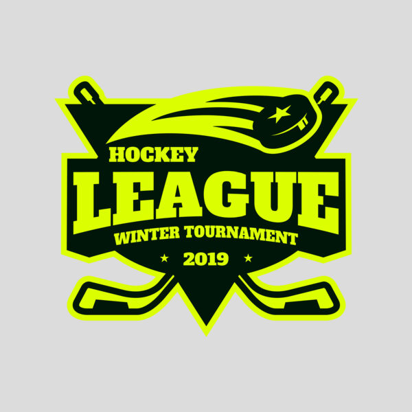 League Hockey Winter Tournament logo template Thumbnail
