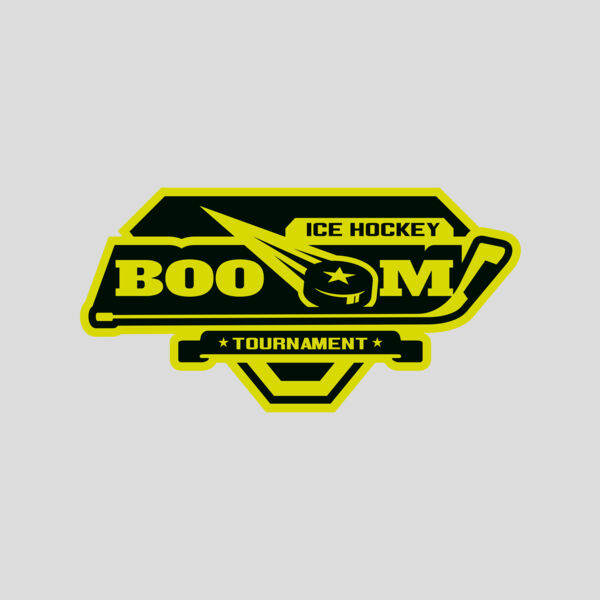 Boom Ice Hockey Tournament logo template Thumbnail