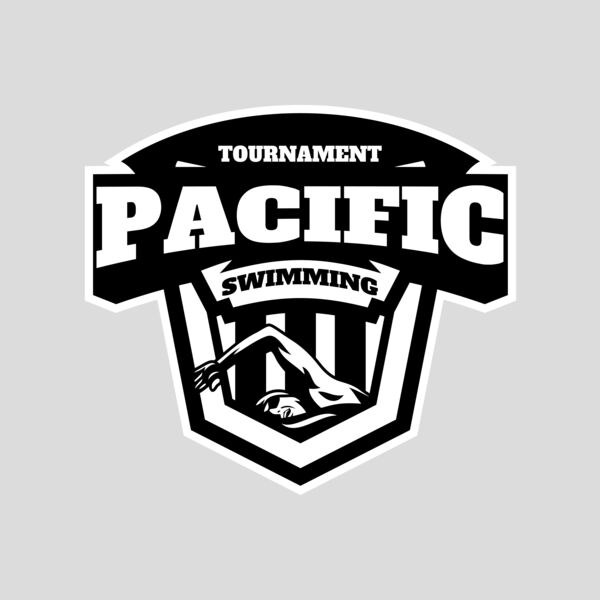 Pacific Swimming Tournament logo template Thumbnail