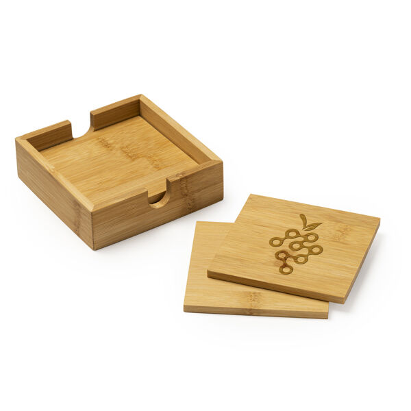 Natural Bamboo Coaster Set Thumbnail