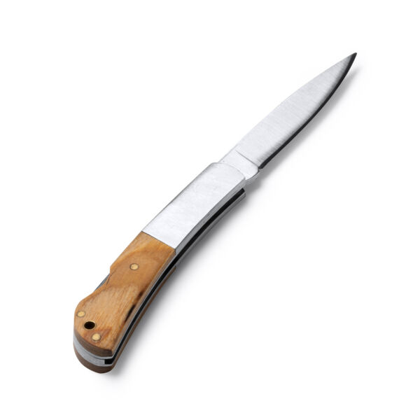 Jackknife in stainless steel and combined grip with natural wood Thumbnail