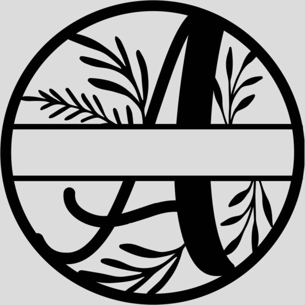 A Floral split monogram letters Thumbnail