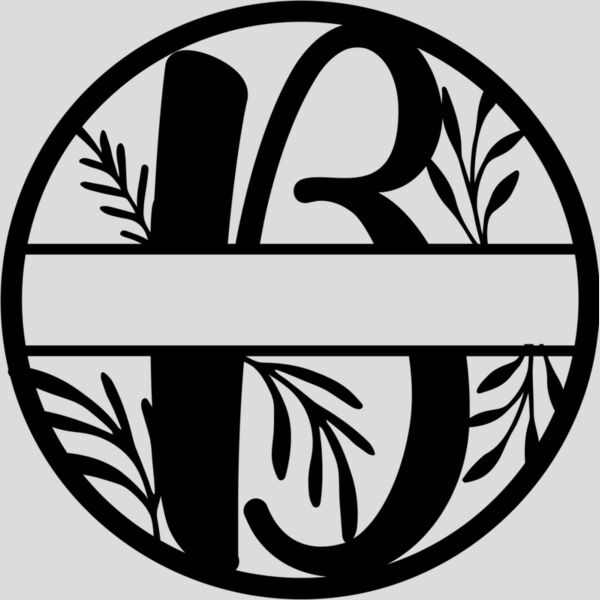 B Floral split monogram letters Thumbnail