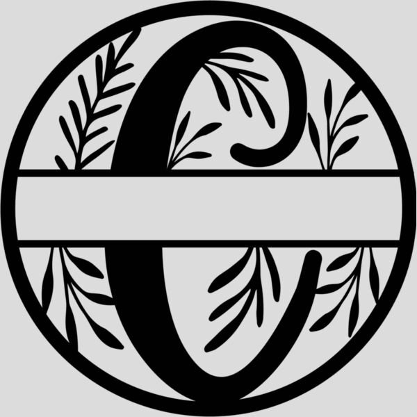 C Floral split monogram letters Thumbnail