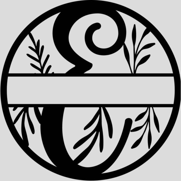 E Floral split monogram letters Thumbnail