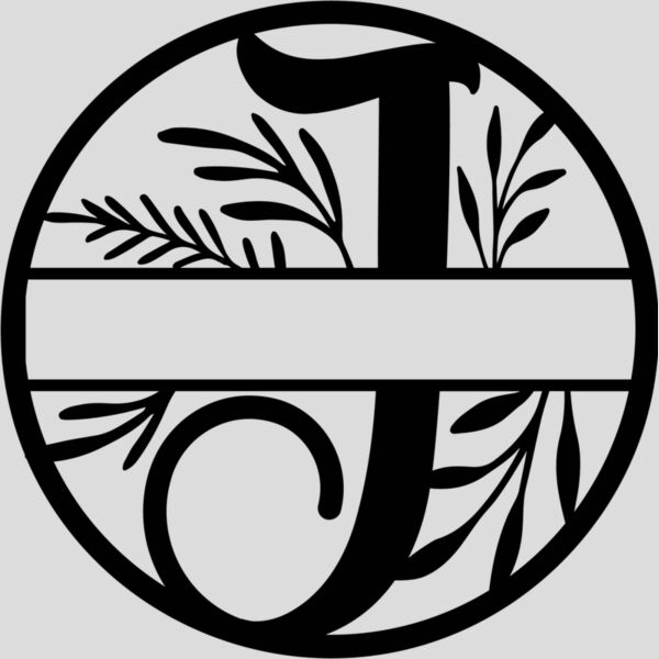 J Floral split monogram letters Thumbnail