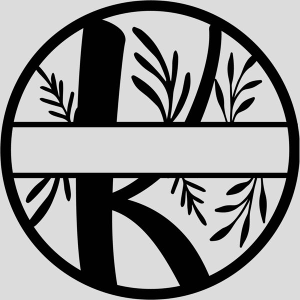 K Floral split monogram letters Thumbnail