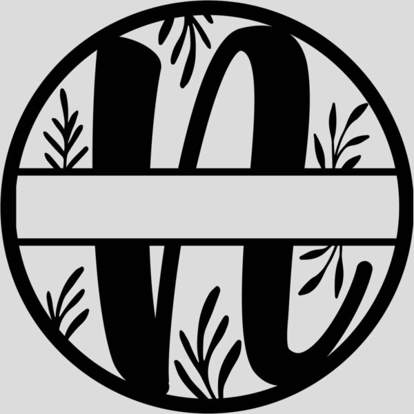 N Floral split monogram letters Thumbnail