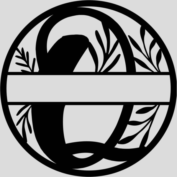 Q Floral split monogram letters Thumbnail