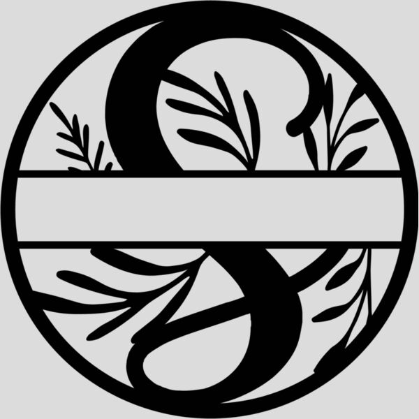 S Floral split monogram letters Thumbnail