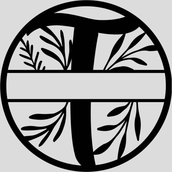 T Floral split monogram letters Thumbnail