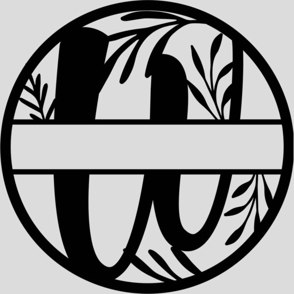 W Floral split monogram letters Thumbnail