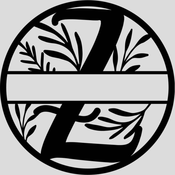 Z Floral split monogram letters Thumbnail